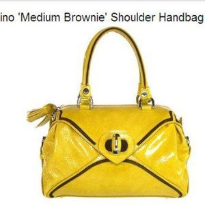 Moschino Medium Brownie Bag Yellow Patent Leather Pre-Owned